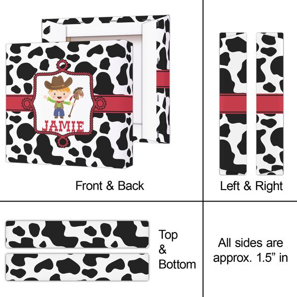 Cowprint w/Cowboy 8x8 - Canvas Print - Approval