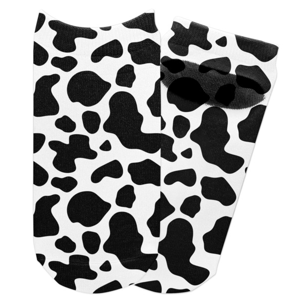 Custom Cowprint w/Cowboy Adult Ankle Socks