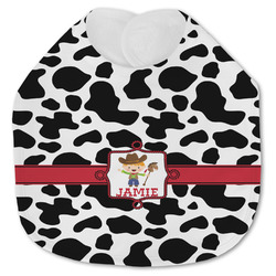 Cowprint w/Cowboy Jersey Knit Baby Bib w/ Name or Text