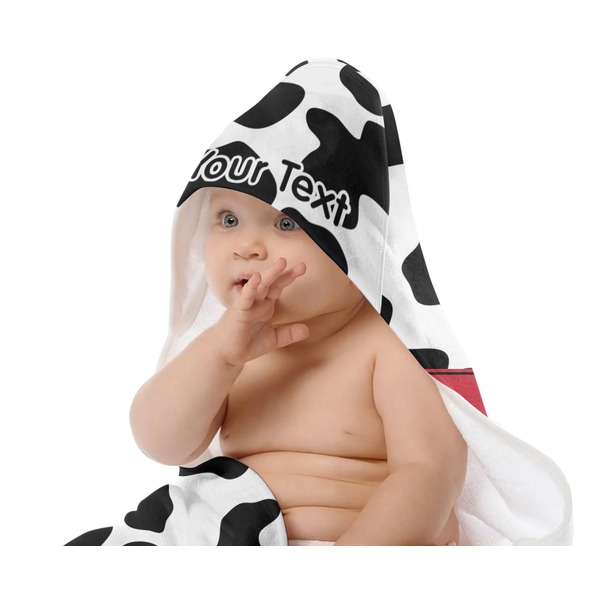 Cowprint w/Cowboy Baby Hooded Towel on Child