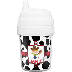 Cowprint w/Cowboy Baby Sippy Cup (Personalized)