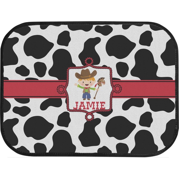 Cowprint w/Cowboy Custom Car Floor Mats (Back Seat)