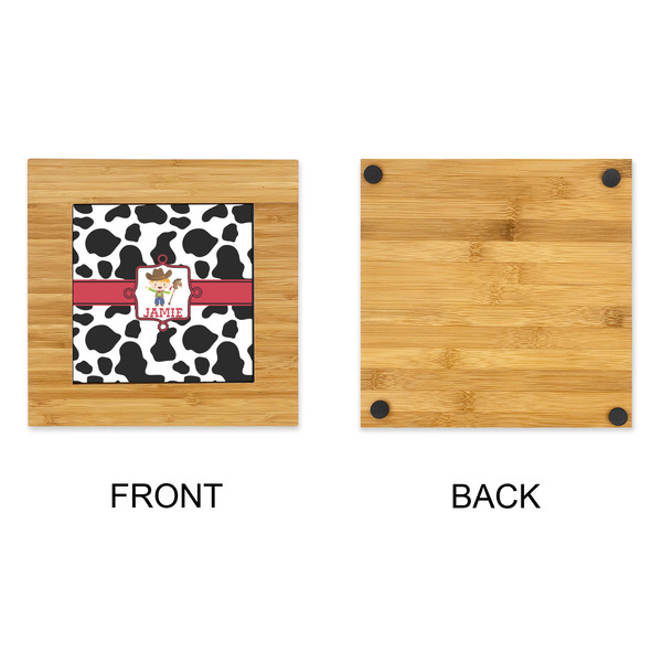 Cowprint w/Cowboy Bamboo Trivet with 6" Tile - APPROVAL