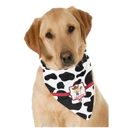 Cowprint w/Cowboy Dog Bandana Scarf w/ Name or Text
