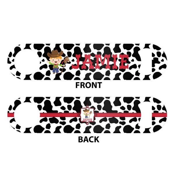 Cowprint w/Cowboy Bar Bottle Opener - White - Approval