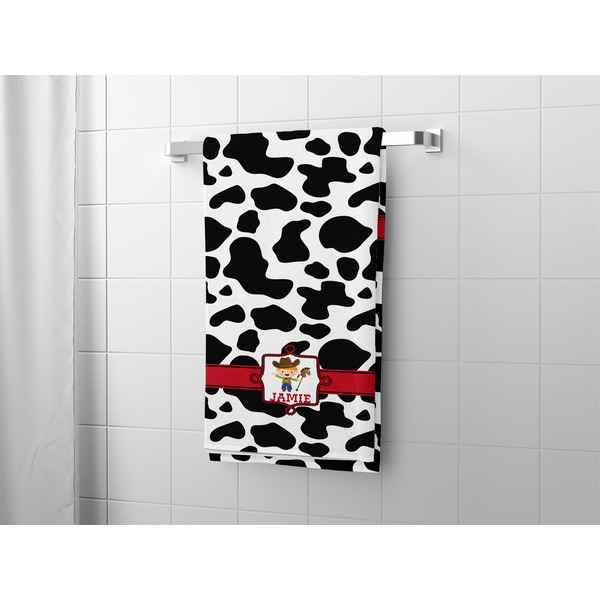 Cowprint w/Cowboy Bath Towel - LIFESTYLE