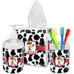 Cowprint w/Cowboy Acrylic Bathroom Accessories Set w/ Name or Text