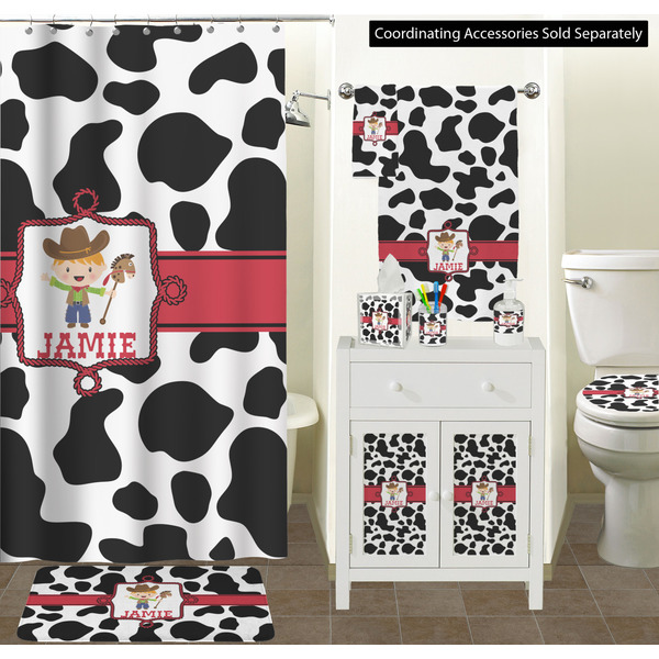 Cowprint w/Cowboy Bathroom Scene