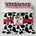 Cowprint w/Cowboy Duvet Cover Set - King (Personalized)