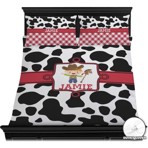 Cowprint w/Cowboy Bedding Set (Queen) - Duvet