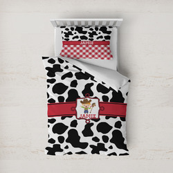 Cowprint w/Cowboy Duvet Cover Set - Twin (Personalized)