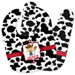 Cowprint w/Cowboy Baby Bib w/ Name or Text