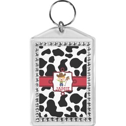 Cowprint w/Cowboy Bling Keychain (Personalized)