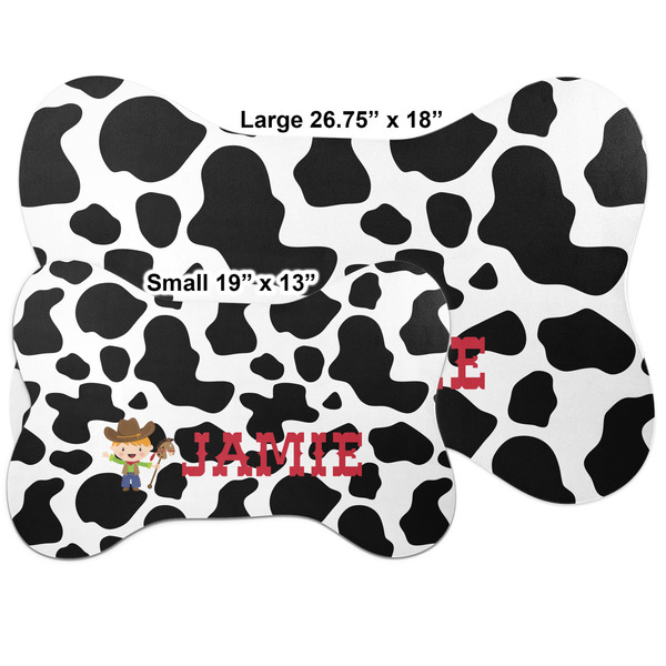 Cowprint w/Cowboy Bone Shaped Mat Comparison