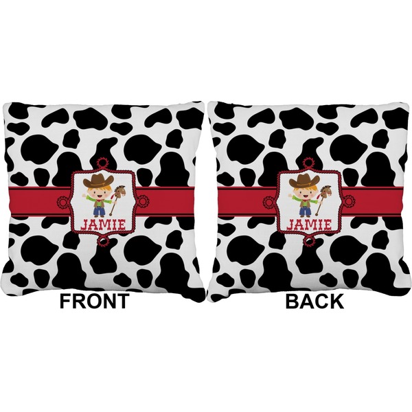 Cowprint w/Cowboy Burlap Pillow Approval