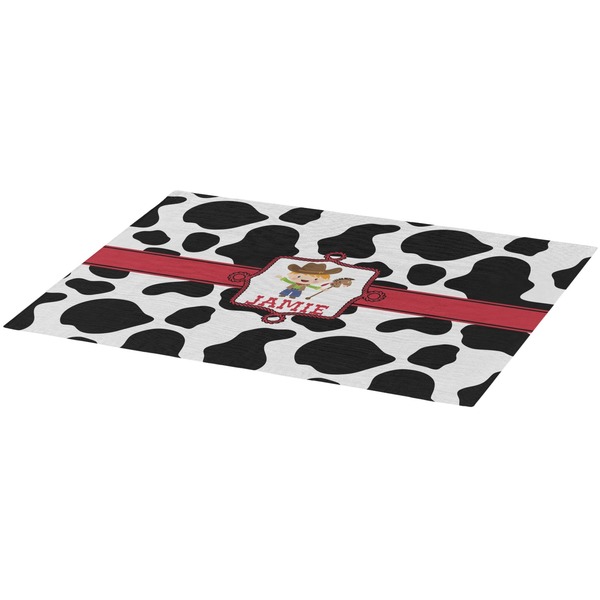 Cowprint w/Cowboy Burlap Placemat (Angle View)