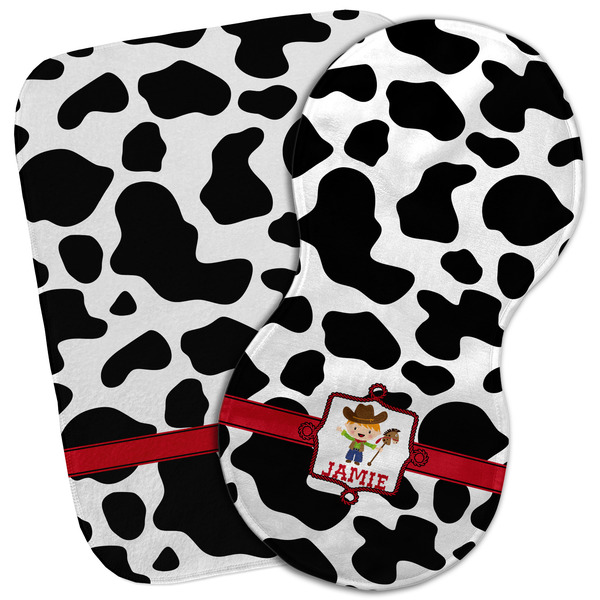 Custom Cowprint w/Cowboy Burp Cloth (Personalized)