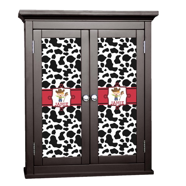Custom Cowprint w/Cowboy Cabinet Decal - Small (Personalized)
