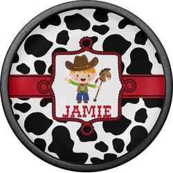 Cowprint w/Cowboy Cabinet Knob (Black) (Personalized)