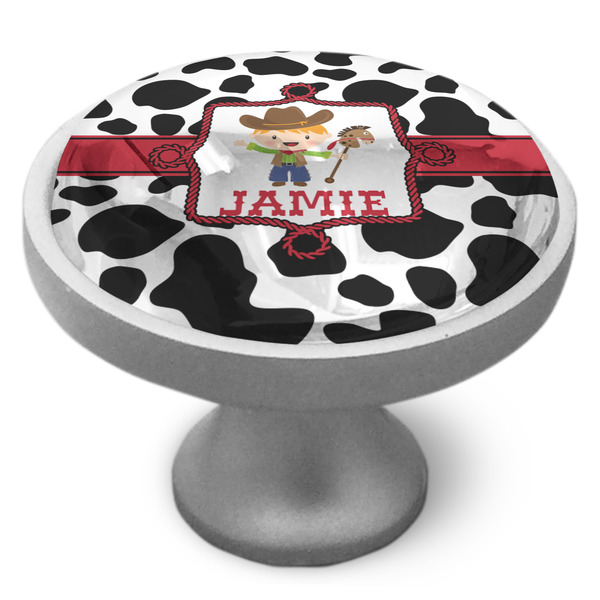 Custom Cowprint w/Cowboy Cabinet Knob (Personalized)