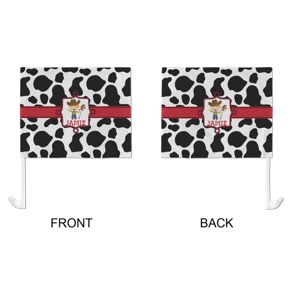Cowprint w/Cowboy Car Flag - Large - APPROVAL
