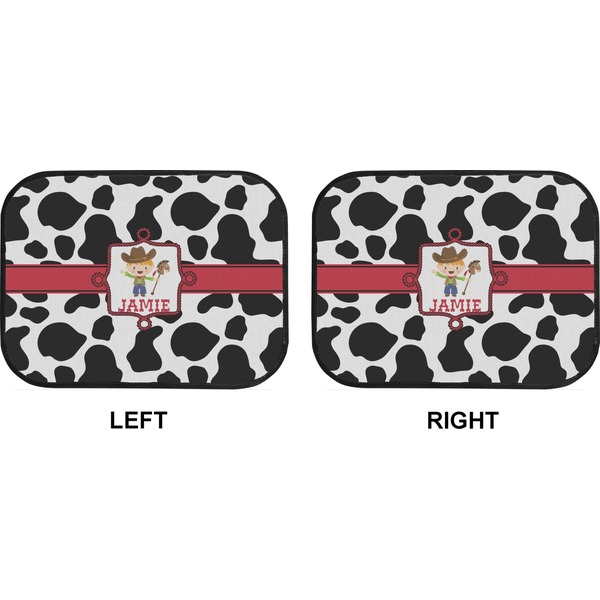 Cowprint w/Cowboy Car Floor Mats (Back Seat) (Approval)