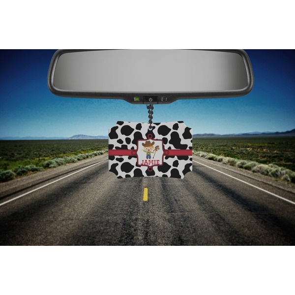 Cowprint w/Cowboy Car Ornament - Berlin (Road)