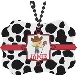 Cowprint w/Cowboy Rear View Mirror Charm (Personalized)