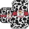 Cowprint w/Cowboy Car Floor Mats Set - 2 Front & 2 Back (Personalized)
