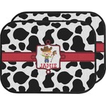 Cowprint w/Cowboy Car Floor Mats (Back Seat) (Personalized)