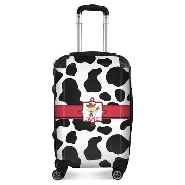 Custom Cowprint w/Cowboy Suitcase - 20" Carry On (Personalized)
