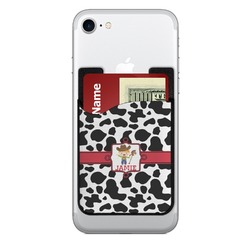 Cowprint w/Cowboy 2-in-1 Cell Phone Credit Card Holder & Screen Cleaner (Personalized)