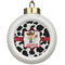 Cowprint w/Cowboy Ceramic Ball Ornament (Personalized)