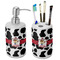 Cowprint w/Cowboy Ceramic Bathroom Accessories Set (Personalized)