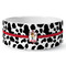 Cowprint w/Cowboy Ceramic Dog Bowl - Medium - Front