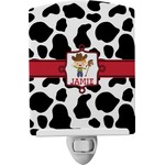 Cowprint w/Cowboy Ceramic Night Light (Personalized)