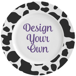 Cowprint w/Cowboy Ceramic Dinner Plates (Set of 4) (Personalized)