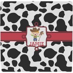 Cowprint w/Cowboy Ceramic Tile Hot Pad (Personalized)