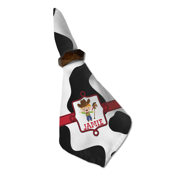 Cowprint w/Cowboy Cloth Napkins - Personalized Dinner (Folded in Ring) (MAIN)