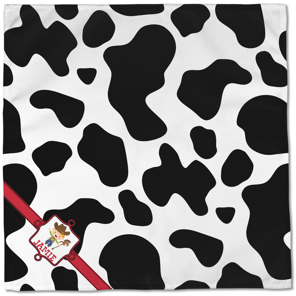Cowprint w/Cowboy Cloth Napkins - Personalized Dinner (Full Open)