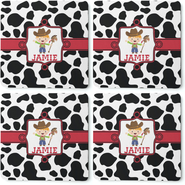 Cowprint w/Cowboy Coaster Rubber Back - Apvl