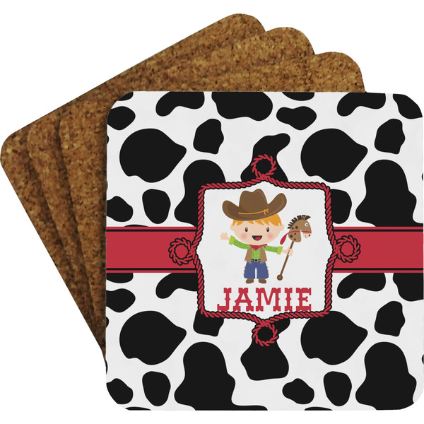 Cowprint w/Cowboy Coaster Set (Personalized)
