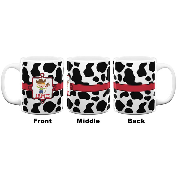 Cowprint w/Cowboy Coffee Mug - 11 oz - White APPROVAL