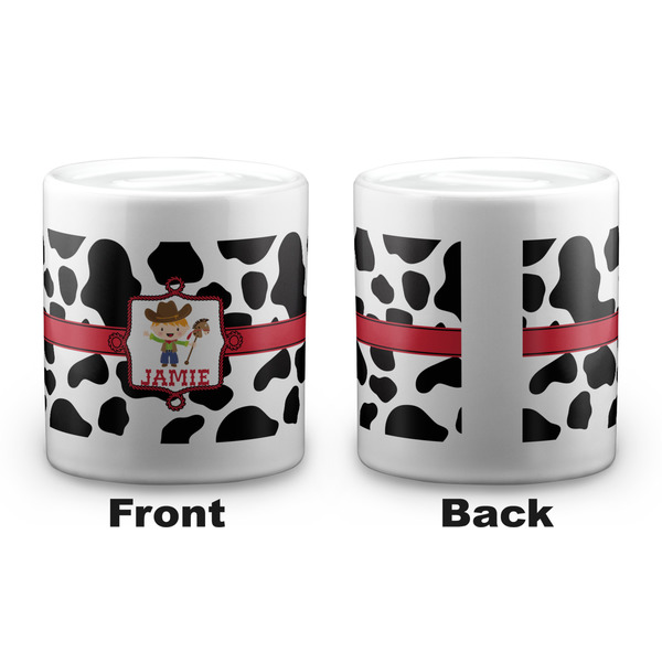 Cowprint w/Cowboy Coin Bank - Apvl