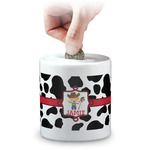 Cowprint w/Cowboy Coin Bank (Personalized)
