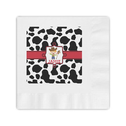 Cowprint w/Cowboy Coined Cocktail Napkins (Personalized)