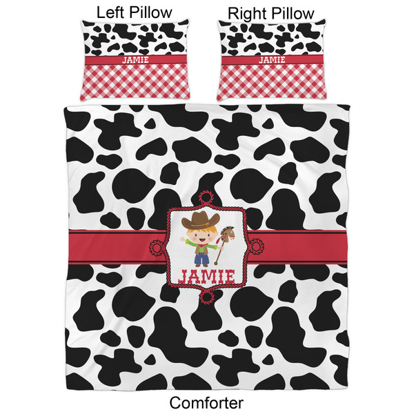 Cowprint w/Cowboy Comforter Set - Queen - Approval