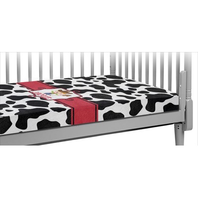 Cowprint w/Cowboy Crib Fitted Sheet (Personalized)
