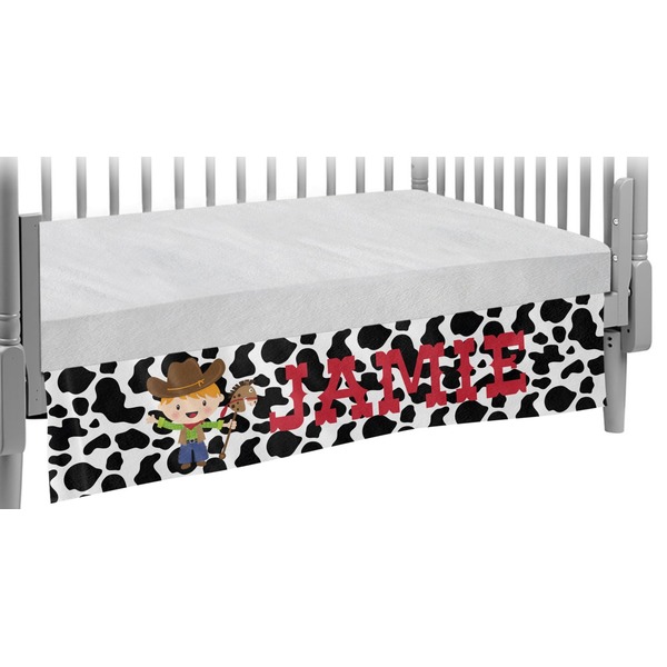 Custom Cowprint w/Cowboy Crib Skirt (Personalized)