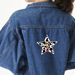Cowprint w/Cowboy Twill Iron On Patch - Custom Shape - X-Large (Personalized)
